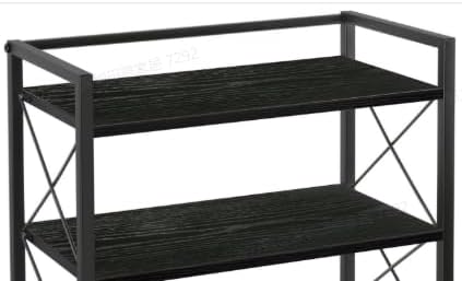 Office Desk Shelf Organizer, Wood Desktop Bookshelf Supplies Storage Rack, Shelf for Top of Desk and Dresser (Black-2 Tier)