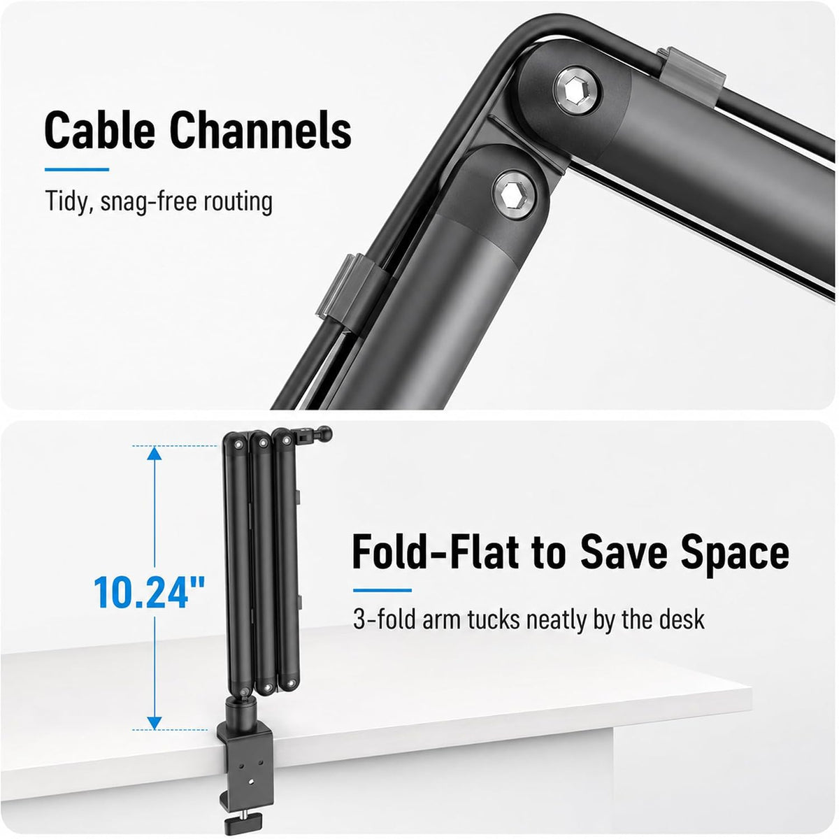 iPad Holder For Desk, Adjustable Tablet Arm iPad Desk Mount with C-Clamp