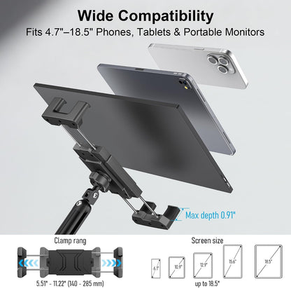 iPad Holder For Desk, Adjustable Tablet Arm iPad Desk Mount with C-Clamp