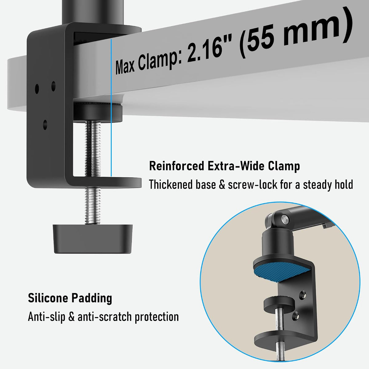 iPad Holder For Desk, Adjustable Tablet Arm iPad Desk Mount with C-Clamp