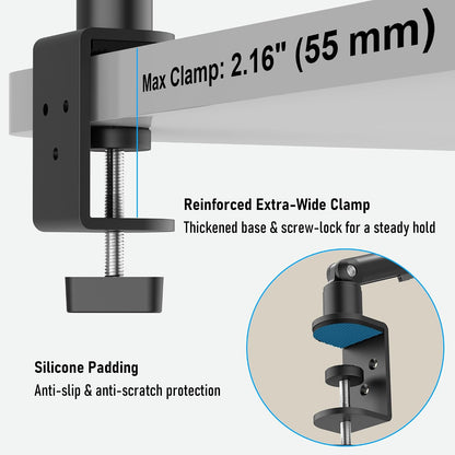 iPad Holder For Desk, Adjustable Tablet Arm iPad Desk Mount with C-Clamp