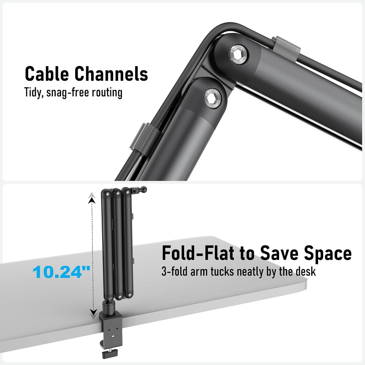 iPad Holder For Desk, Adjustable Tablet Arm iPad Desk Mount with C-Clamp