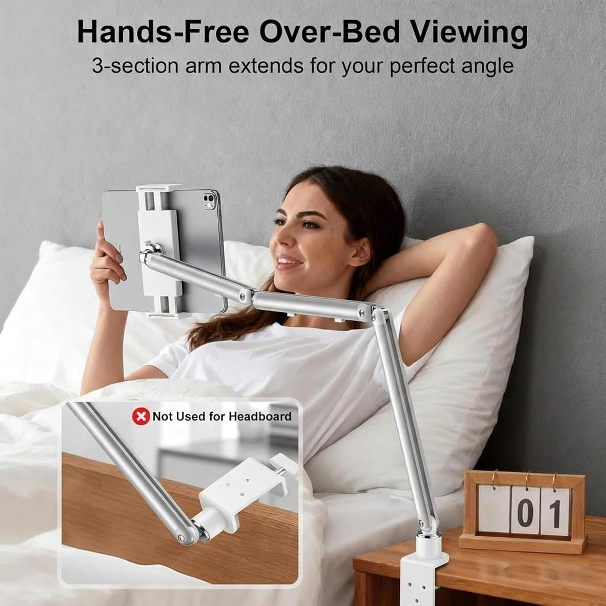 iPad Holder For Desk, Adjustable Tablet Arm iPad Desk Mount with C-Clamp