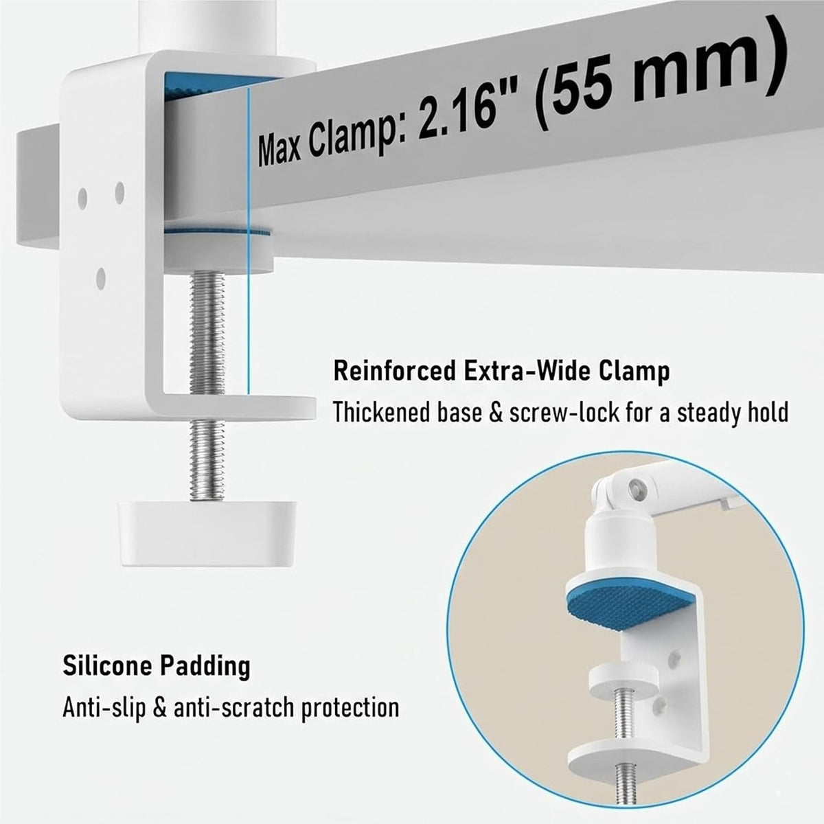 iPad Holder For Desk, Adjustable Tablet Arm iPad Desk Mount with C-Clamp
