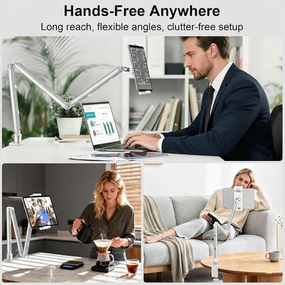 iPad Holder For Desk, Adjustable Tablet Arm iPad Desk Mount with C-Clamp