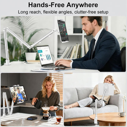iPad Holder For Desk, Adjustable Tablet Arm iPad Desk Mount with C-Clamp