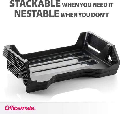 Officemate Recycled Desk Tray, Side Load, 15 1/8 x 8 7/8 x 15, Letter/A4, 6/PK (26212)
