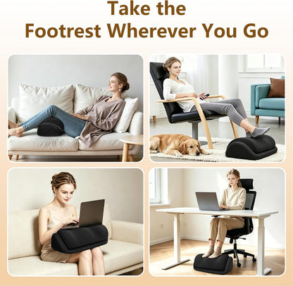 Foot Rest for Under Desk at Work, Adjustable Desk Foot Rest & Foot Stool for Office Work, Gaming Desk Accessories, Multi-Use Leg Rest Pillow for Couch, Bed Sleeping,Washable Cover