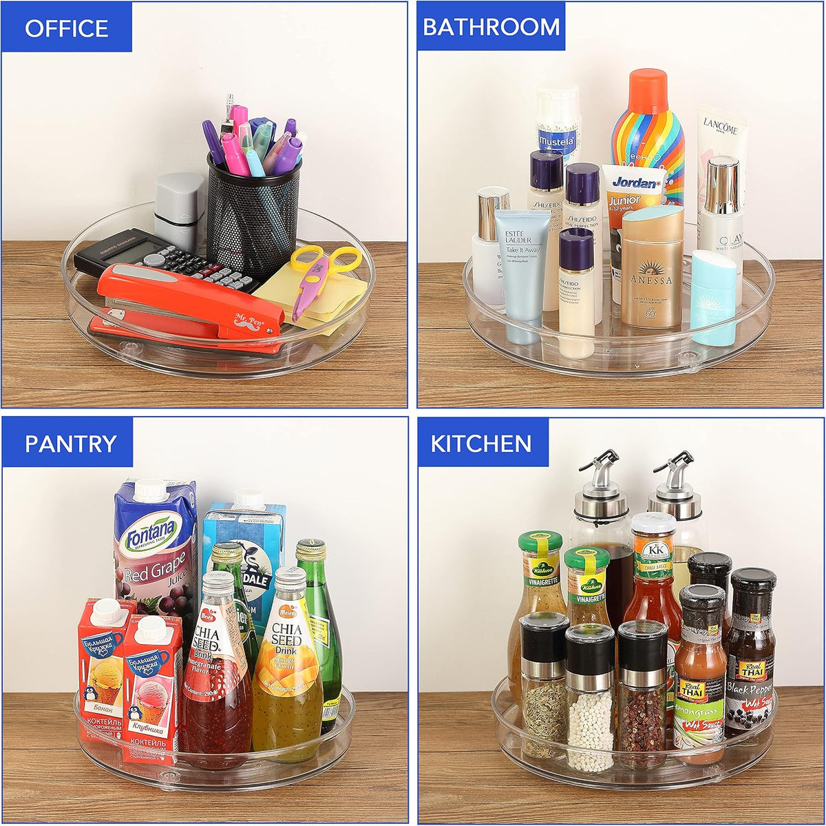 Lazy Susan Turntable, 10.5 Inch Spinning Cabinet Organizer