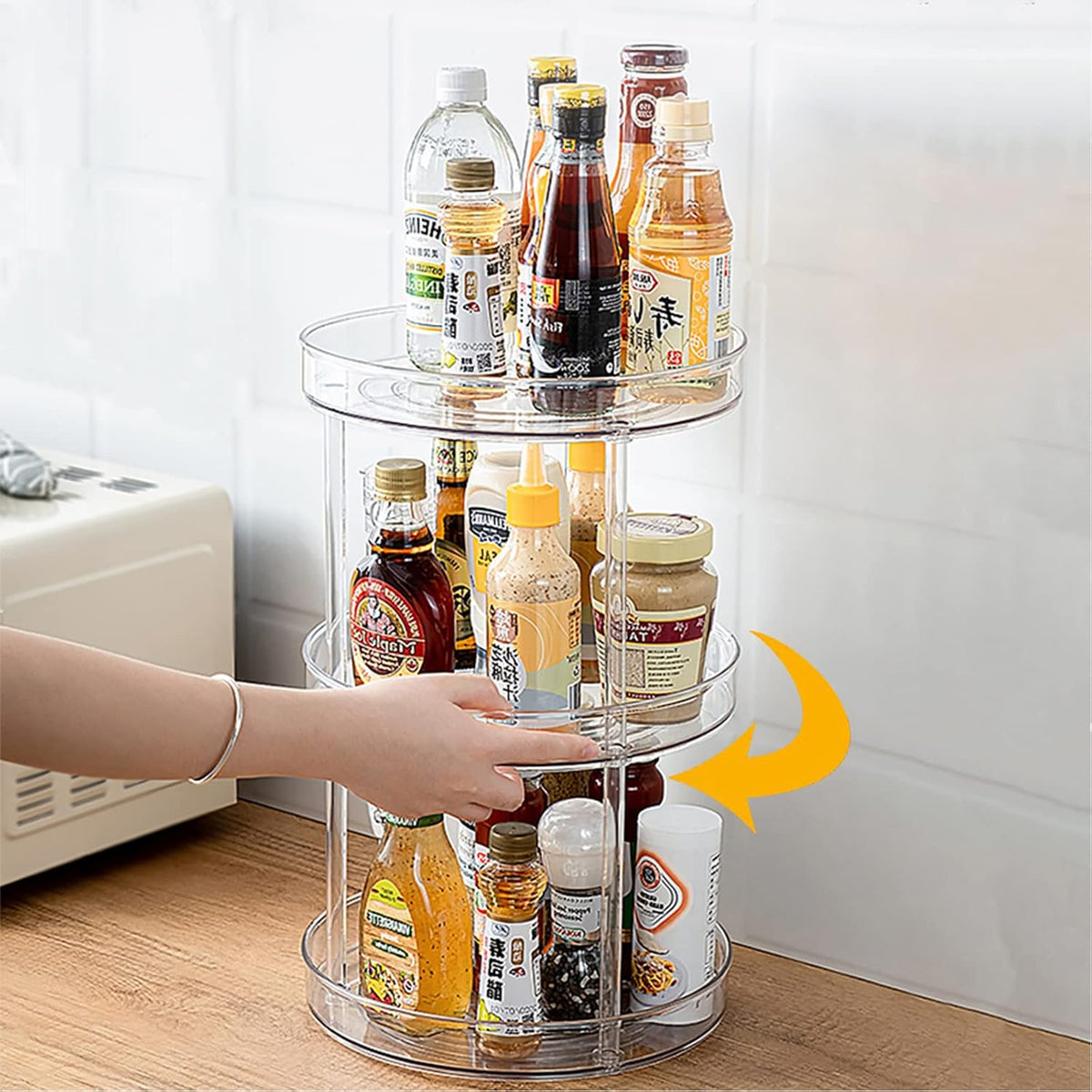 Lazy Susan Turntable, 10.5 Inch Spinning Cabinet Organizer