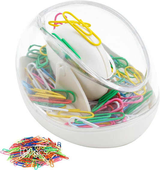 Paper Clips & Magnetic Paper Clip Holder, AgePlace 100-Pack Multicolor Paper Clips, 4 Strongest Magnets for Document Organization | Color-Coded Clutter for Office,School,Home Desk | Desk Organizer