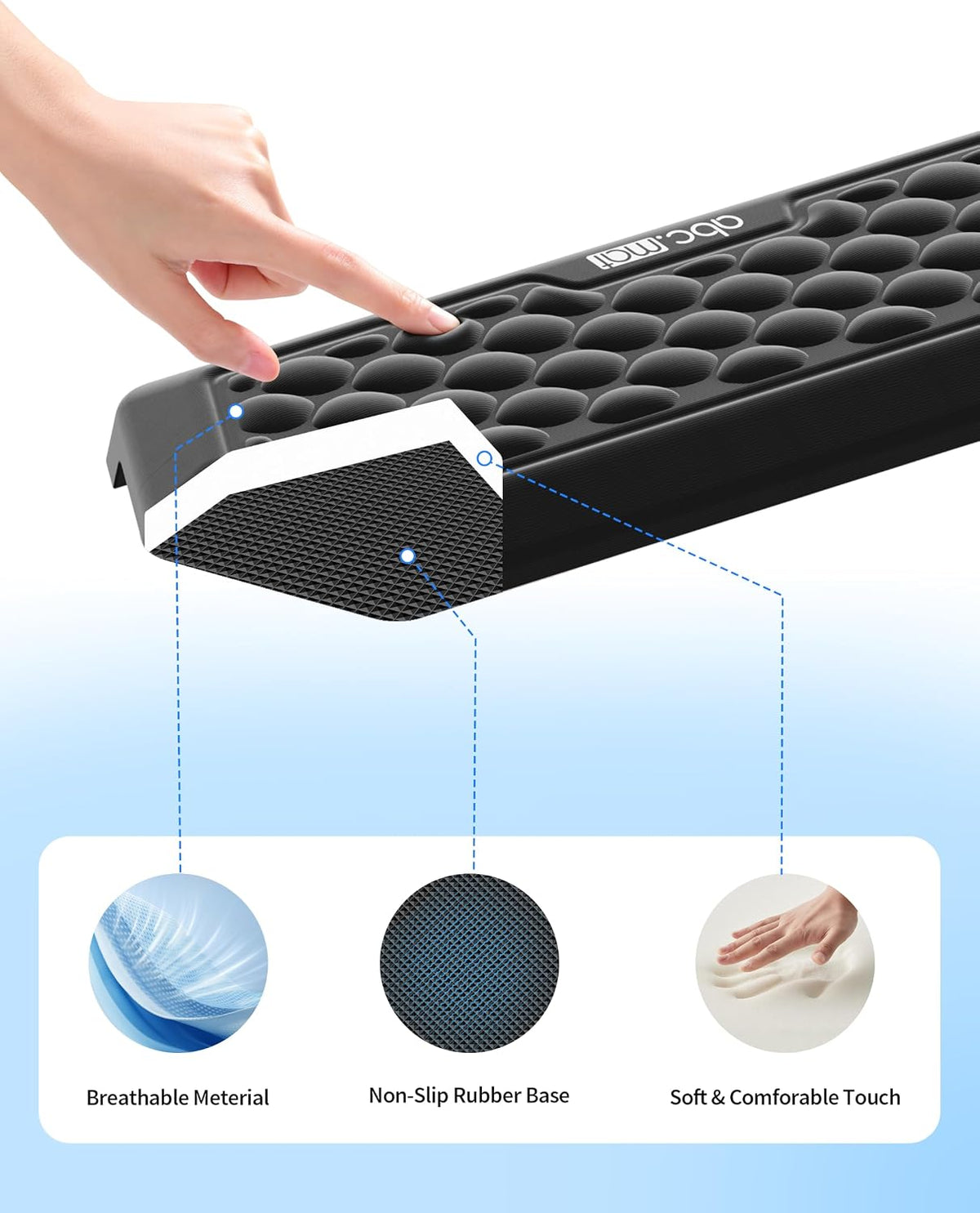 2-in-1 L-Shaped Desk Elbow Pads & & Mouse Pad Set with Wrist Rest, Black