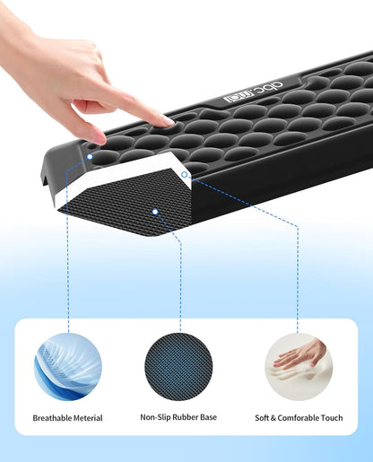 2-in-1 L-Shaped Desk Elbow Pads & & Mouse Pad Set with Wrist Rest, Black