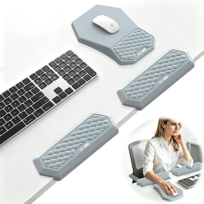 2-in-1 L-Shaped Desk Elbow Pads & & Mouse Pad Set with Wrist Rest, Black