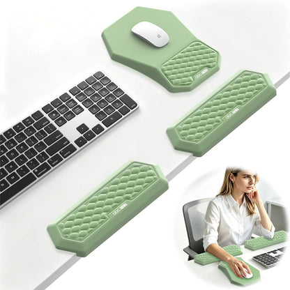 2-in-1 L-Shaped Desk Elbow Pads & & Mouse Pad Set with Wrist Rest, Black