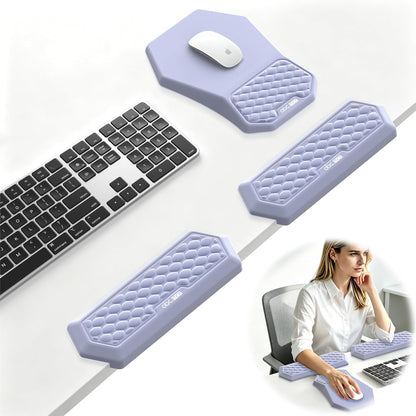 2-in-1 L-Shaped Desk Elbow Pads & & Mouse Pad Set with Wrist Rest, Black