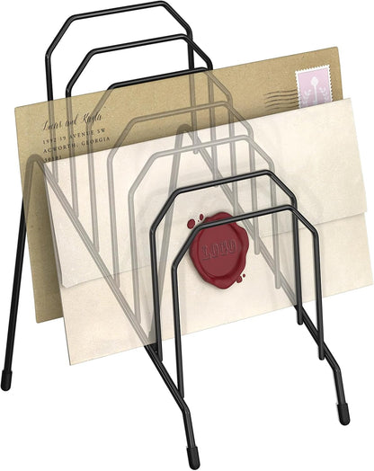Incline Desk Mail Organizer Letter Holder Rack with 6-Section