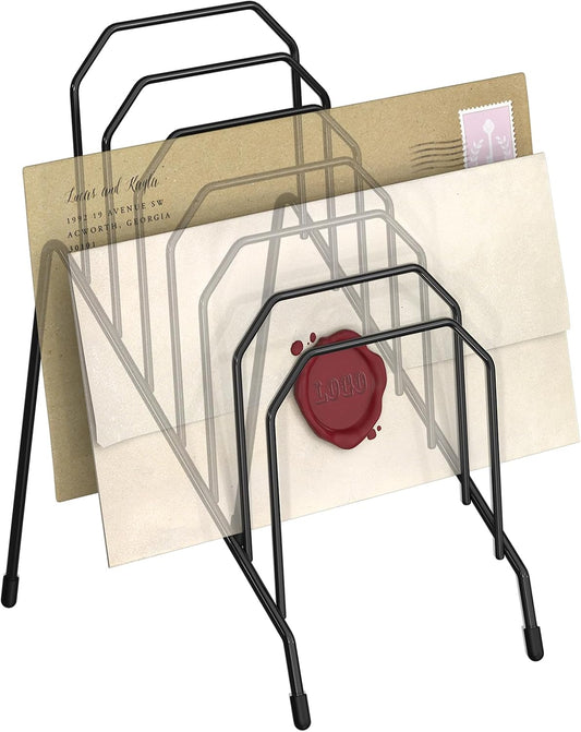 Incline Desk Mail Organizer Letter Holder Rack with 6-Section