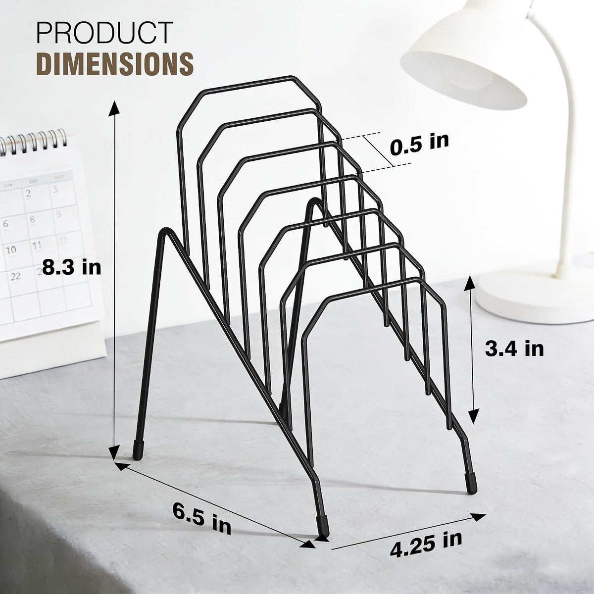 Incline Desk Mail Organizer Letter Holder Rack with 6-Section
