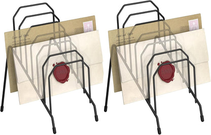 Incline Desk Mail Organizer Letter Holder Rack with 6-Section