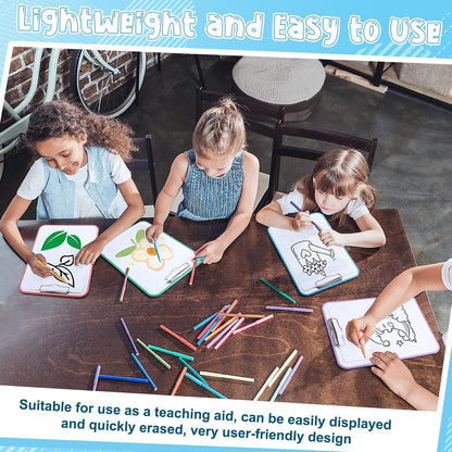 4 Set Writing Slant Board with Stand, 15°-75° Desktop Whiteboard Dry Erase Clipboard 12x9 Inch Portable Reusable Handwriting Practice Teacher Office Supplies for Reading Drawing Studying