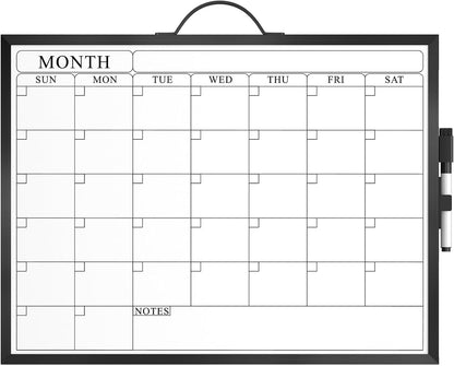 Monthly Calendar Whiteboard, Magnetic Double-Sided Board, 16" x 12"