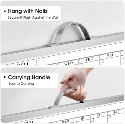Monthly Calendar Whiteboard, Magnetic Double-Sided Board, 16" x 12"