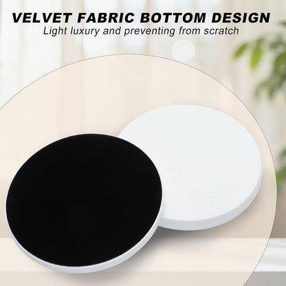 6Pcs Absorbent Diatomaceous Earth Coasters Set with Velvet Bottom