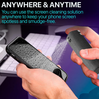 Mini Screen Cleaner Spray, 2-in-1 Touchscreen Mist Cleaner, Gray