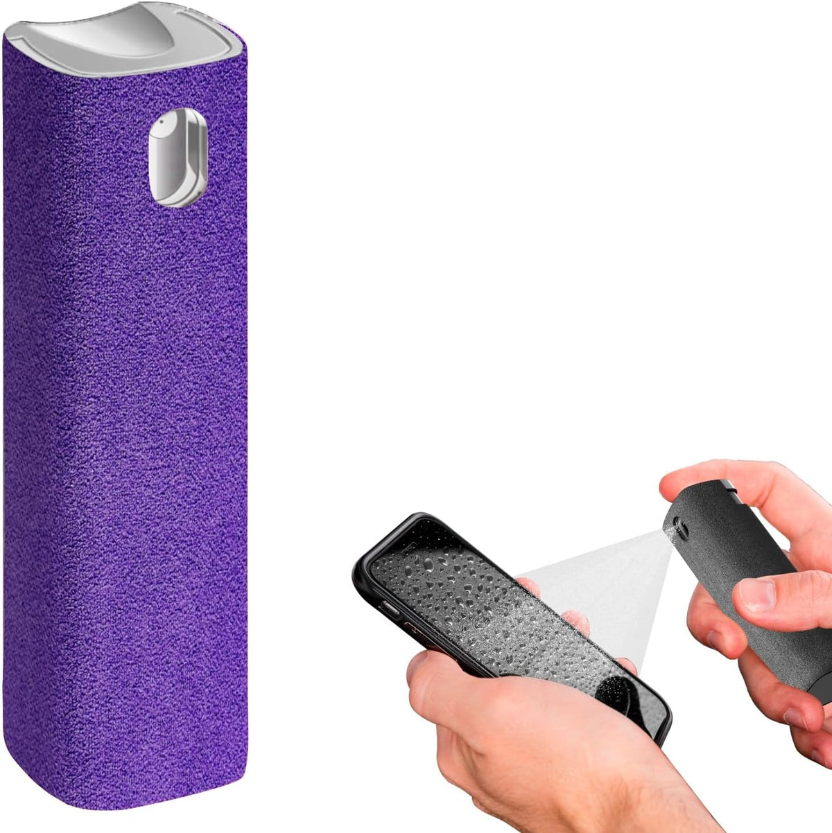 Mini Screen Cleaner Spray, 2-in-1 Touchscreen Mist Cleaner, Gray
