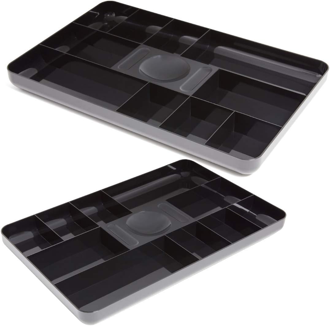 Desk Drawer Organizer Tray, 13-Compartment Office Desk Drawer Organizer Black