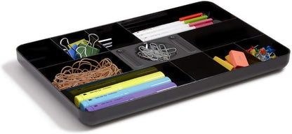 Desk Drawer Organizer Tray, 13-Compartment Office Desk Drawer Organizer Black