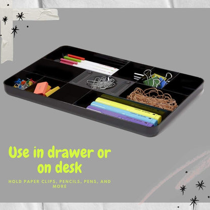 Desk Drawer Organizer Tray, 13-Compartment Office Desk Drawer Organizer Black