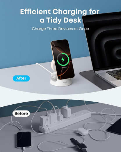 MagSafe Charger Compatible, MagGo 3-in-1 Qi2 15W Charging Station