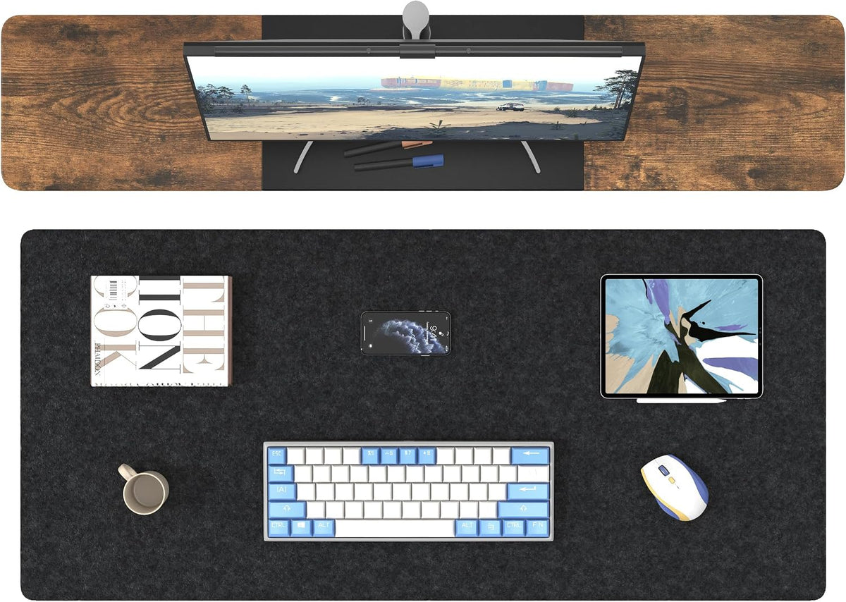 DAWNTREES Large Felt Desk Mat, 40''x16'' Full Keyboard and Mouse Pad
