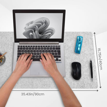 DAWNTREES Large Felt Desk Mat, 40''x16'' Full Keyboard and Mouse Pad
