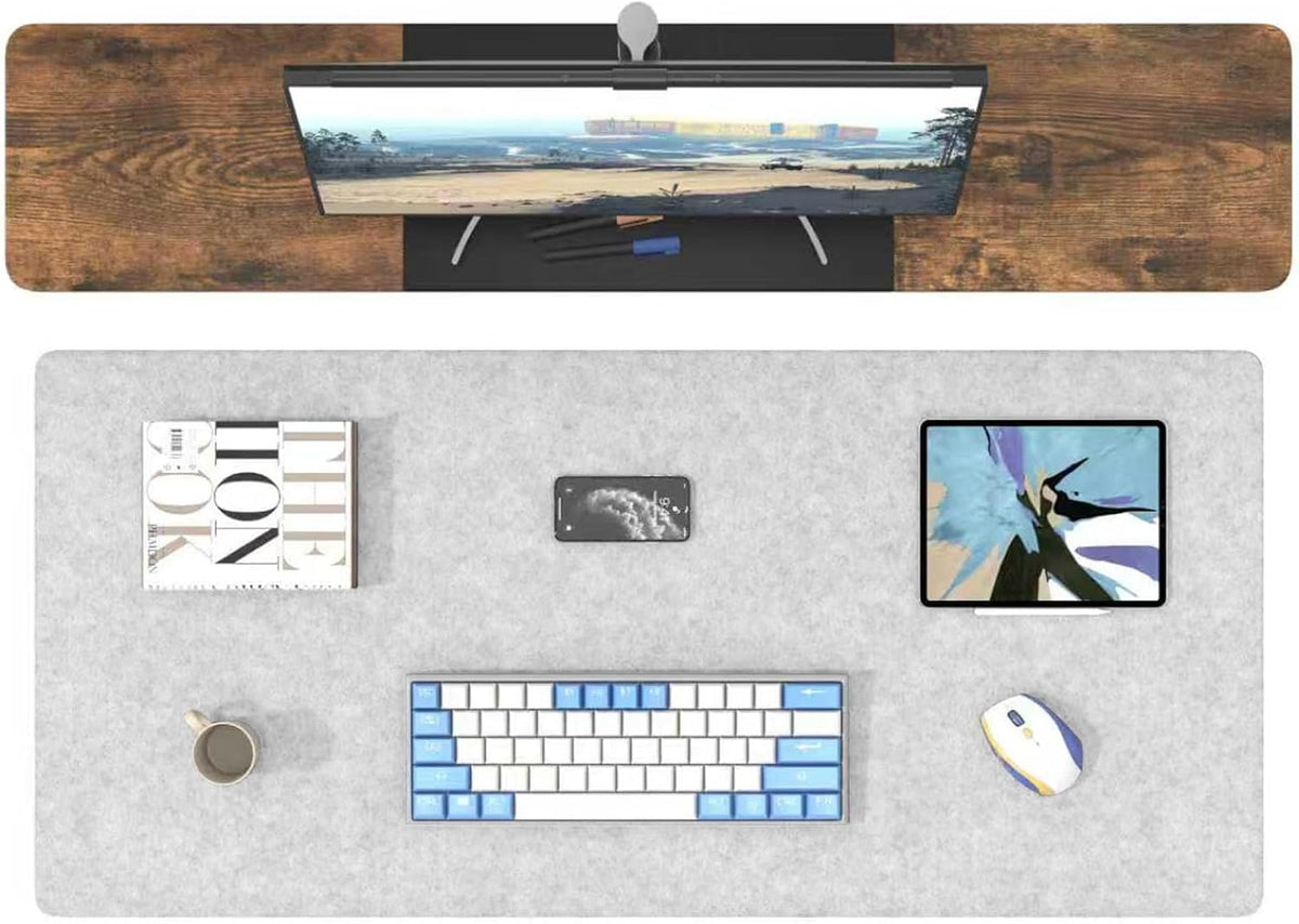 DAWNTREES Large Felt Desk Mat, 40''x16'' Full Keyboard and Mouse Pad