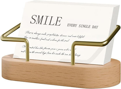 Wooden Business Card Holder for Desk, Office Display Stand and Decor