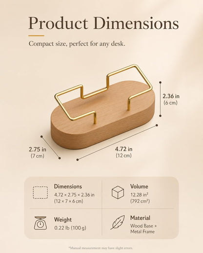 Wooden Business Card Holder for Desk, Office Display Stand and Decor