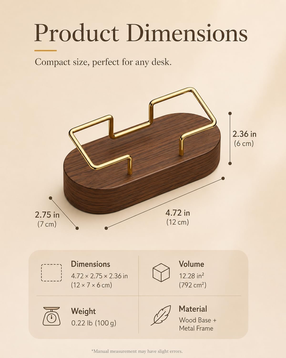 Wooden Business Card Holder for Desk, Office Display Stand and Decor
