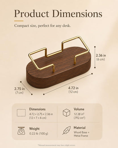 Wooden Business Card Holder for Desk, Office Display Stand and Decor
