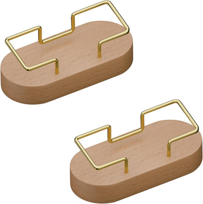 Wooden Business Card Holder for Desk, Office Display Stand and Decor
