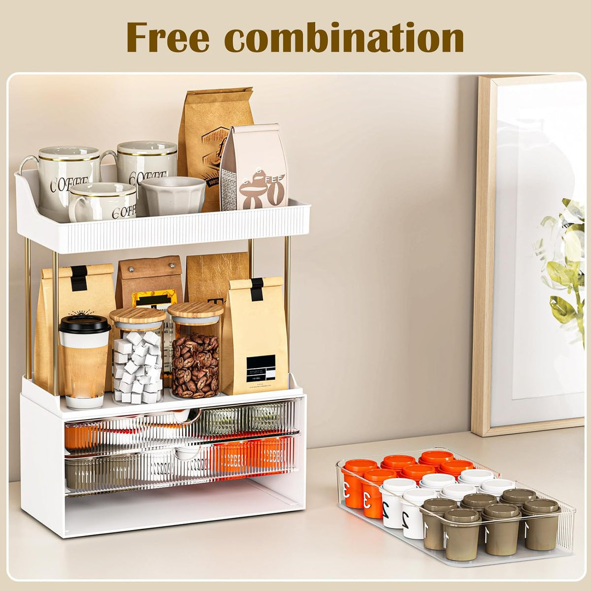 caktraie 3-Drawer 2-Tier Acrylic Makeup & Bathroom Vanity Organizer
