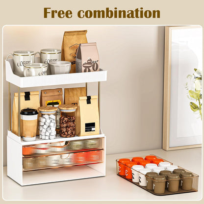 caktraie 3-Drawer 2-Tier Acrylic Makeup & Bathroom Vanity Organizer