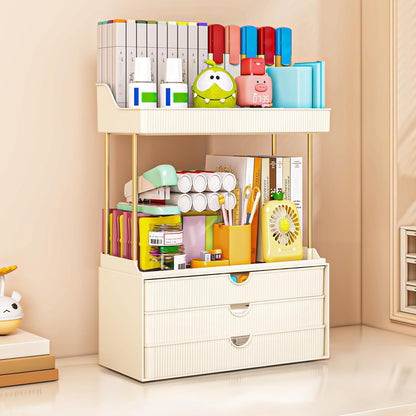 caktraie 3-Drawer 2-Tier Acrylic Makeup & Bathroom Vanity Organizer