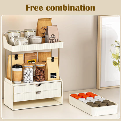 caktraie 3-Drawer 2-Tier Acrylic Makeup & Bathroom Vanity Organizer
