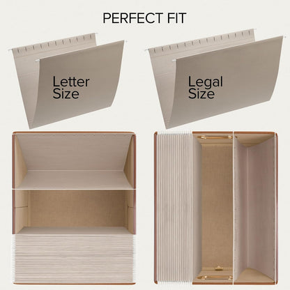 Decorative File Organizer Box Set of 2 - Collapsible Linen Filing Cabinets