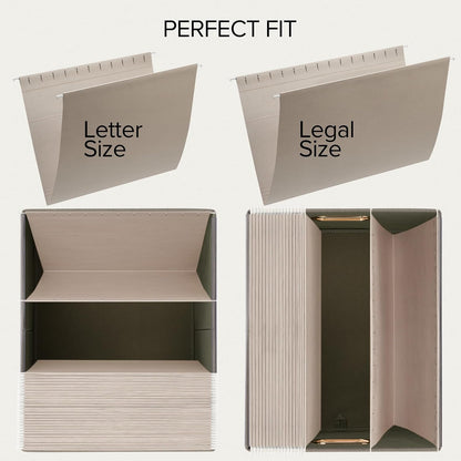 Decorative File Organizer Box Set of 2 - Collapsible Linen Filing Cabinets