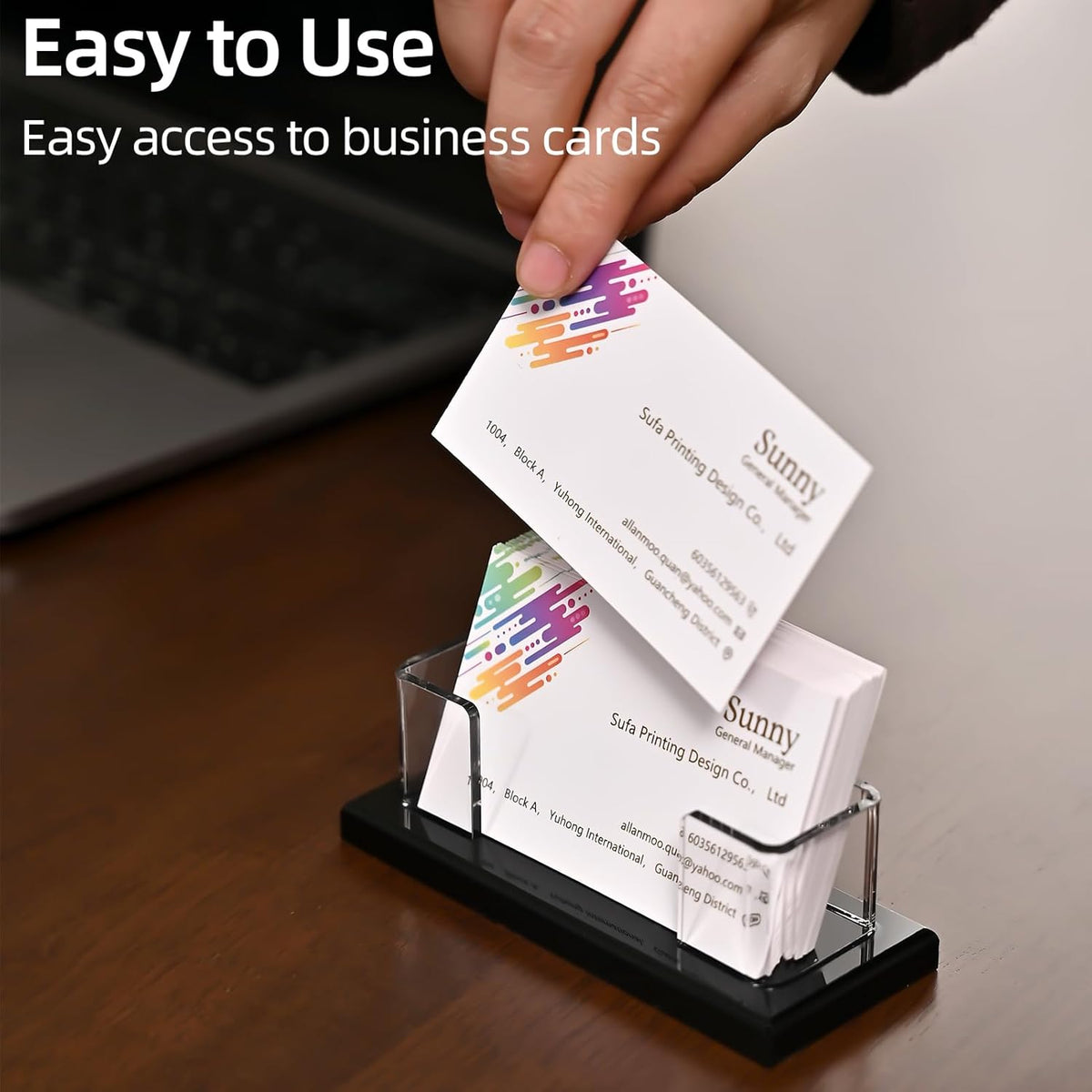 Business Card Holder for Desk，Acrylic Business Card Display Stand,Multiple Business Card Holders for Office, Exhibition, Home, Restaurant (slot 1)