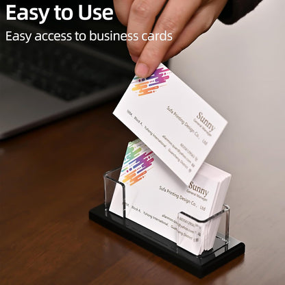 Business Card Holder for Desk，Acrylic Business Card Display Stand,Multiple Business Card Holders for Office, Exhibition, Home, Restaurant (slot 1)